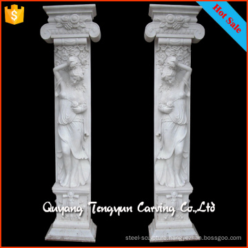Popular natural stone decorative greek girl columns for decoration or architecture